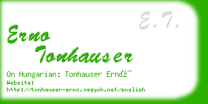 erno tonhauser business card